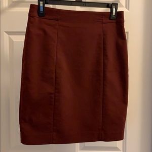 Burgundy pencil skirt